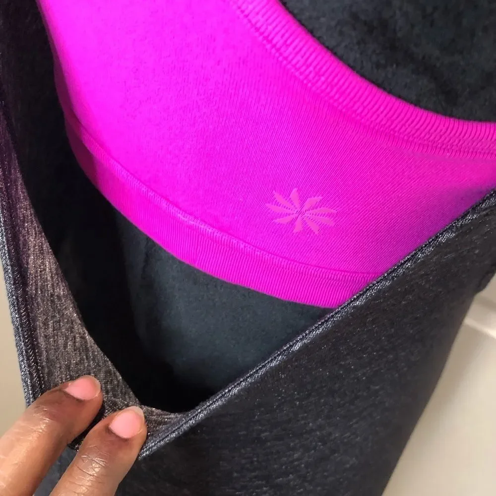 Athleta Hidden Agenda grey dress with pink bra top - Picture 5 of 9